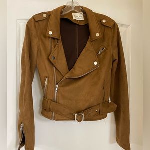 🌟STOOSH caramel color polyester waste length jacket / Small